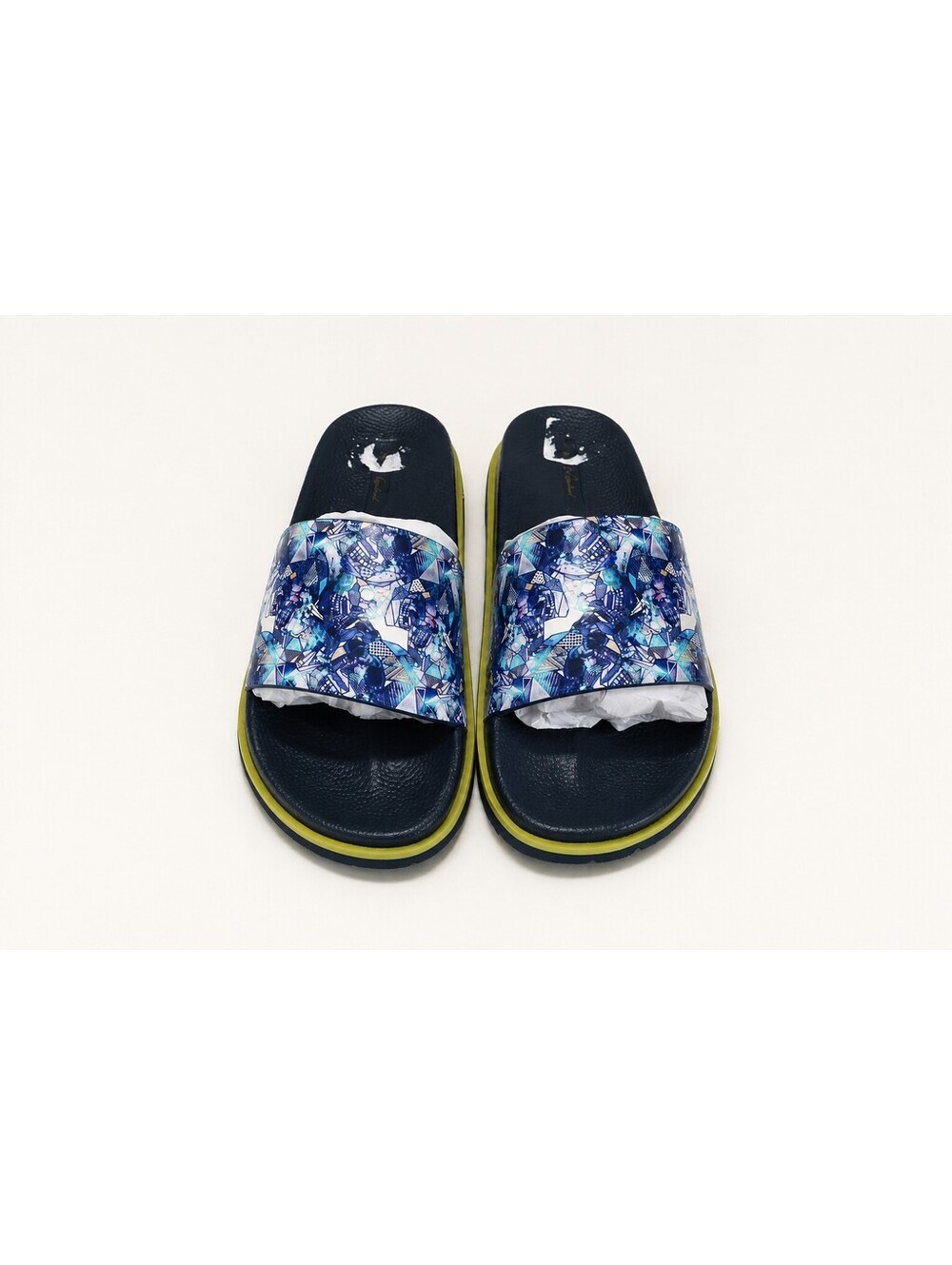 New Robert Graham Cape Town Navy Printed Slide Sandals – Men’s Size 10
